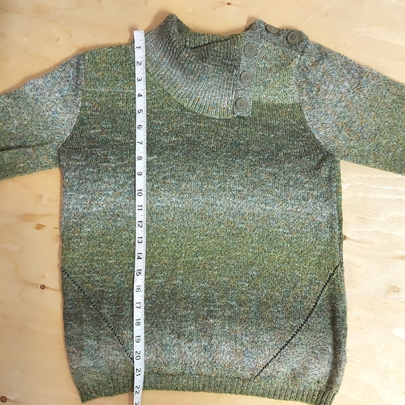 3 for $25- Dressbarn Graduated Green Soft Sweater, Size Large Petite - Picture 7 of 14